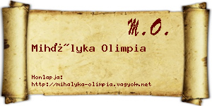 Mihályka Olimpia névjegykártya